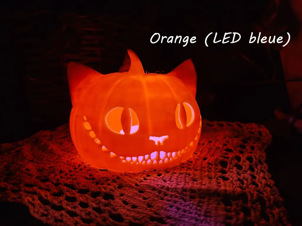 impression-3d-chat-citrouille-lampe-orange-led-bleu.webp